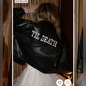 12th Tribe ‘Til Death Black Vegan Leather Jackets Wedding Brides